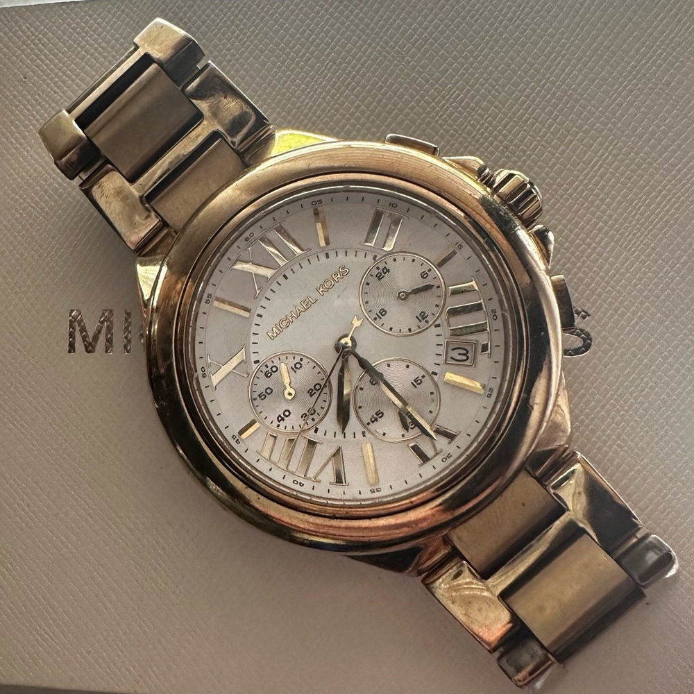 Gold & White Michael Kors Watch